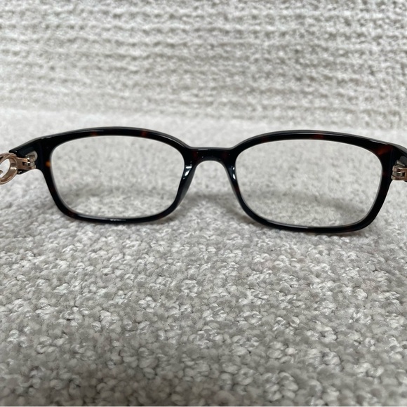 GUESS Tortoise Plastic Gold Tone Rhinestone Optical Eyeglasses Frame 51-17-135 - Picture 7 of 12